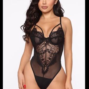 Lace teddy bodysuit